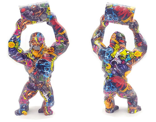 Grand singe roi KONG décor à la maison gorille SCULPTURE décorative sauvage KONG baril d'huile avec manchettes STATUE cadeau d'anniversaire mariage R4715