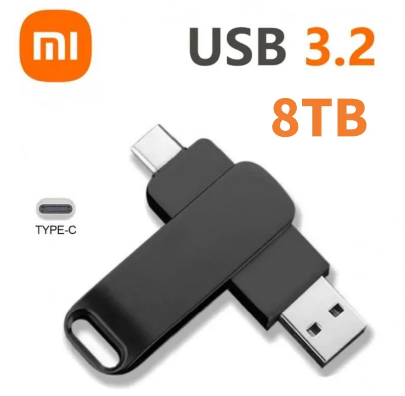 Xiaomi 16TB Flash Drive Usb 3.2 Super High Speed Metal Transfer U Disk Pen Drive Waterproof Type C Disk SSD USB Drive Disk