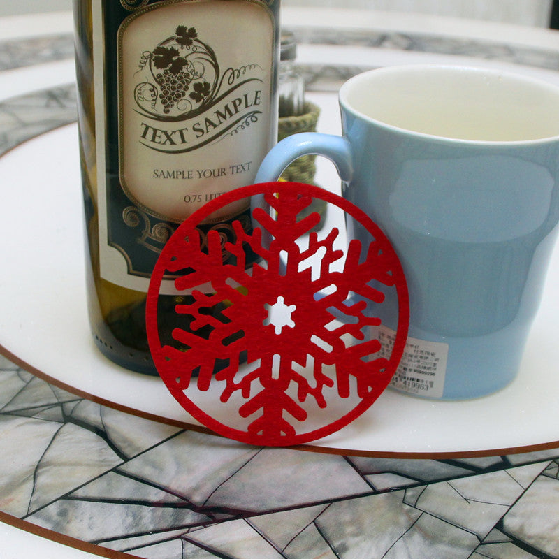 Christmas Coaster Home Accessories Snowflake Felt