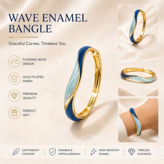 Wave Enamel Bangle