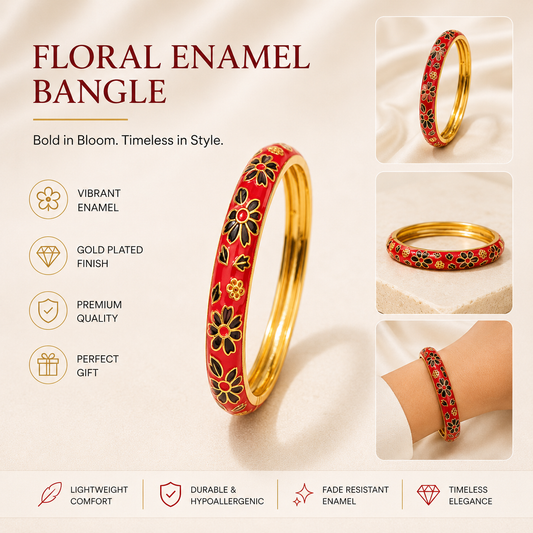 Floral Enamel Bangle