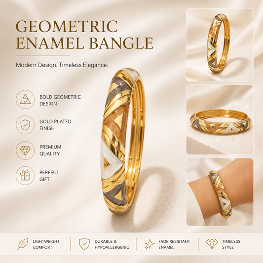 Geometric Enamel Bangle