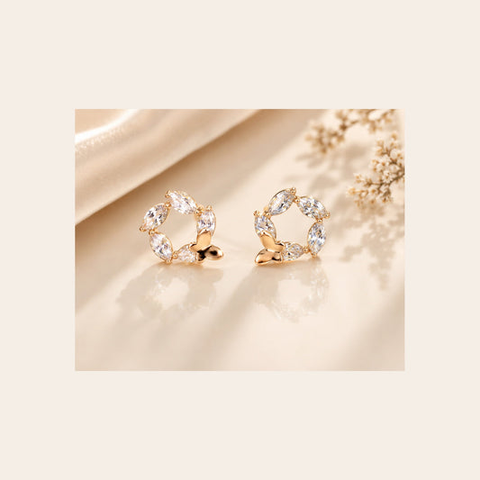 Crystal Butterfly Stud Earrings - London Loot