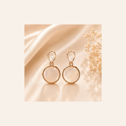 Elegant Pearl Round Drop Earrings - London Loot