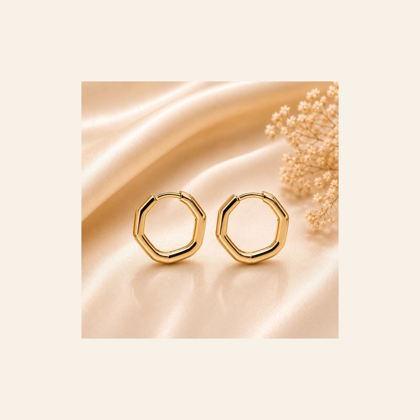 Modern Geometric Gold Hoop Earrings - London Loot