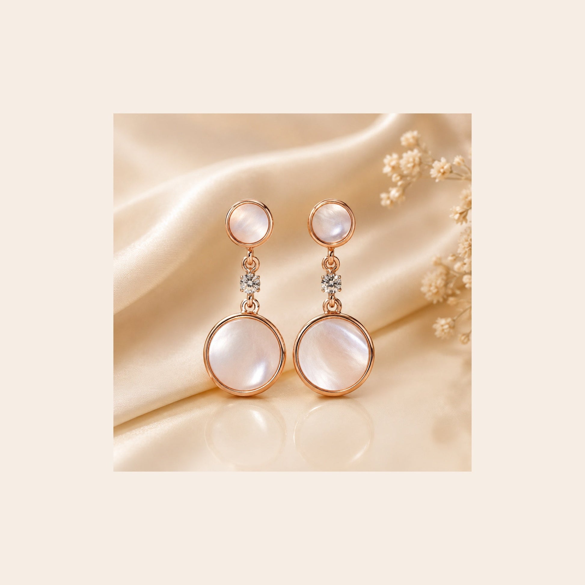 Rose Gold Pearl Drop Earrings - London Loot